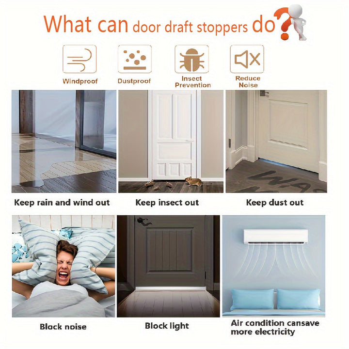 Door Draft Stopper – Silicone 99cm & 3M Adhesive Sound Seal