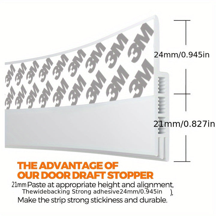 Door Draft Stopper – Silicone 99cm & 3M Adhesive Sound Seal