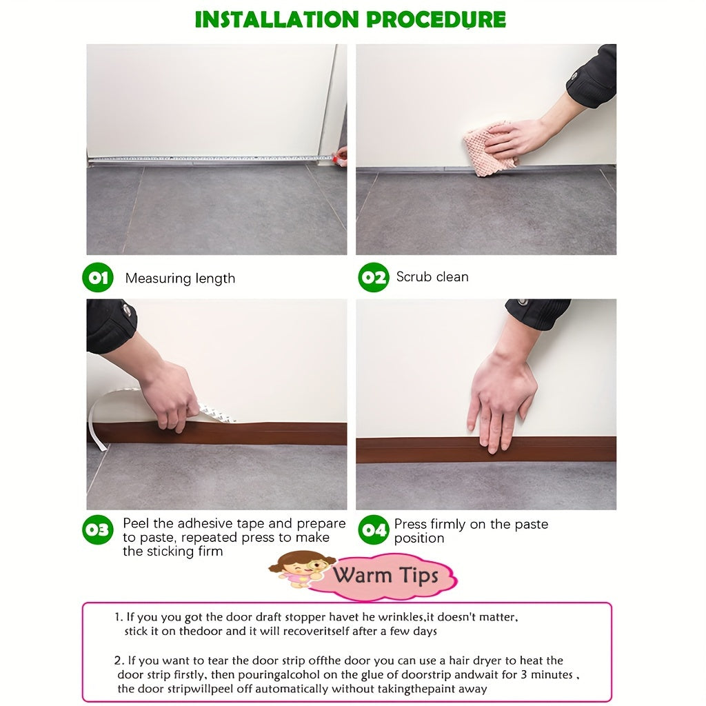 Door Draft Stopper – Silicone 99cm & 3M Adhesive Sound Seal