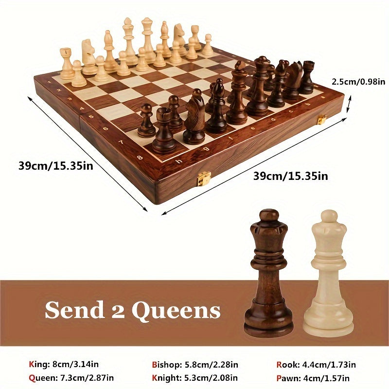 Handcrafted Wooden Chess Set – Solid Wood Premium Pieces