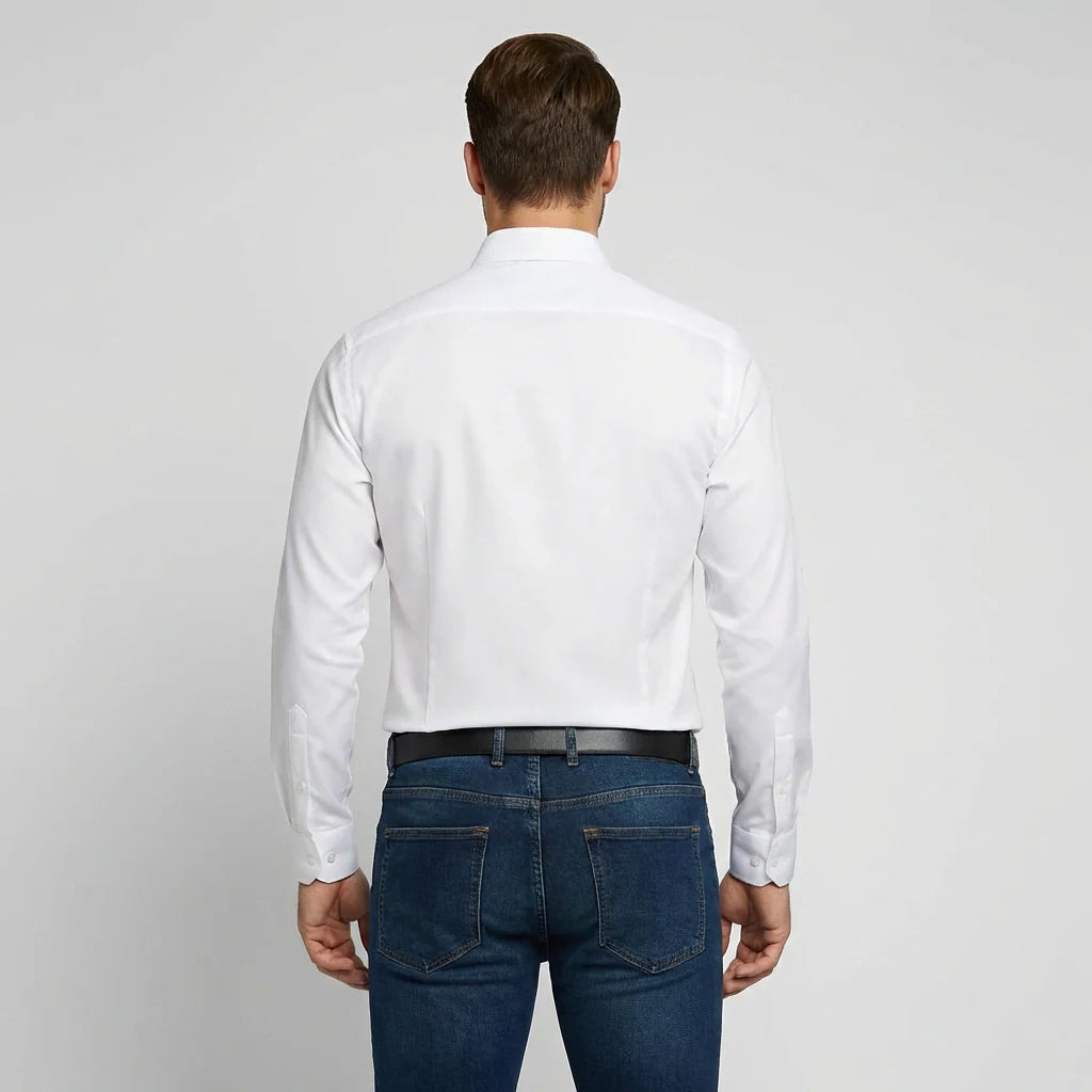Men's Slim Fit Dress Shirt with Spread Collar