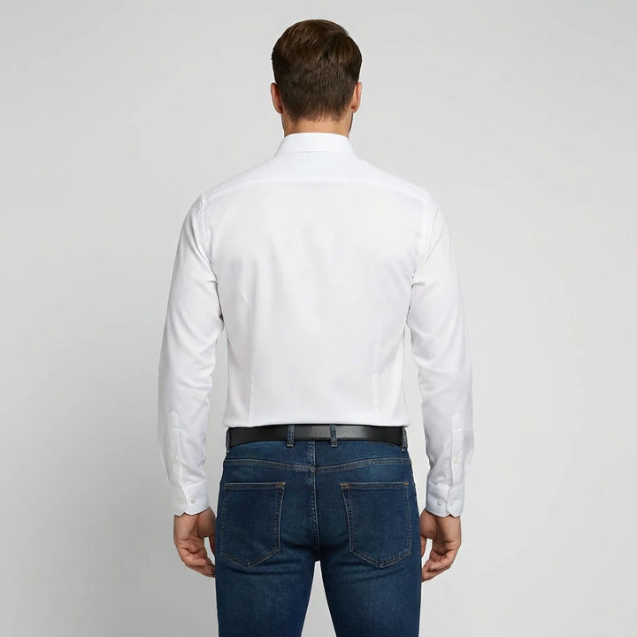 Men's Slim Fit Dress Shirt with Spread Collar