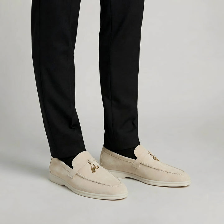 Men's Slip-On Loafers with Metal Hardware Detail