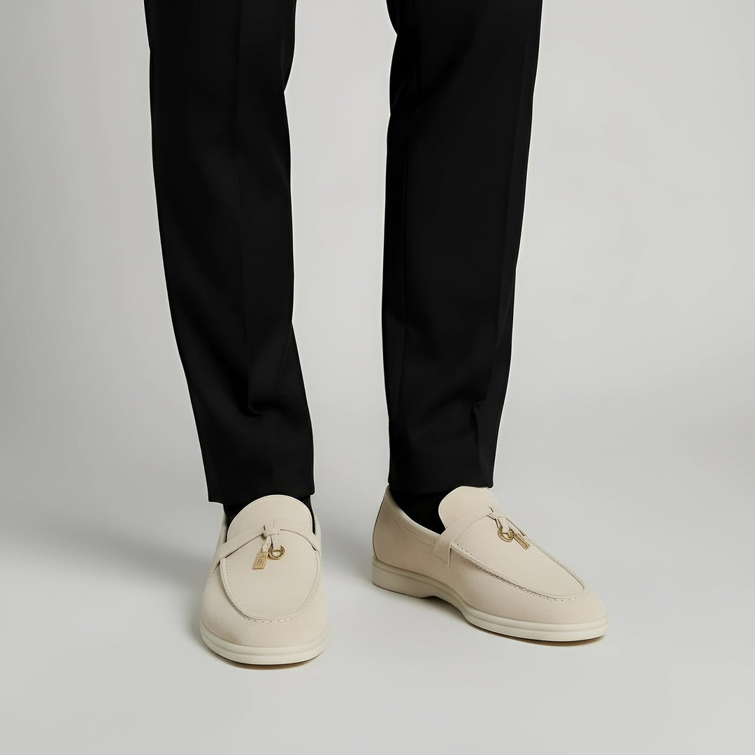 Men's Slip-On Loafers with Metal Hardware Detail