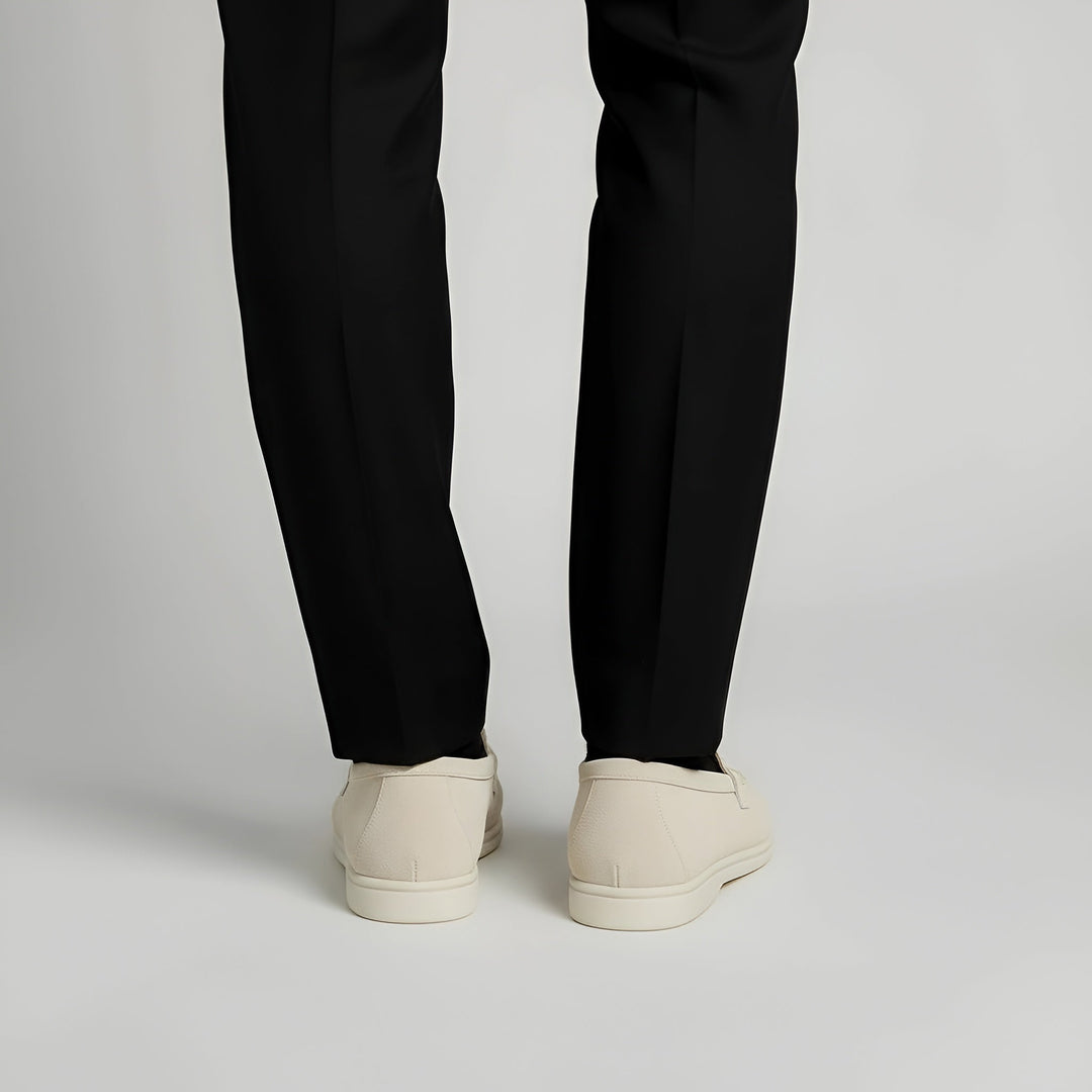 Men's Slip-On Loafers with Metal Hardware Detail