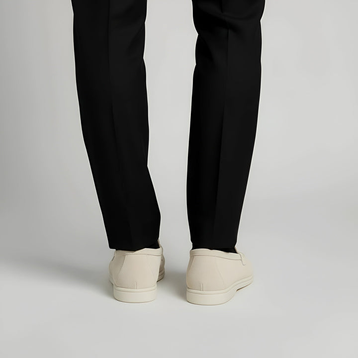 Men's Slip-On Loafers with Metal Hardware Detail