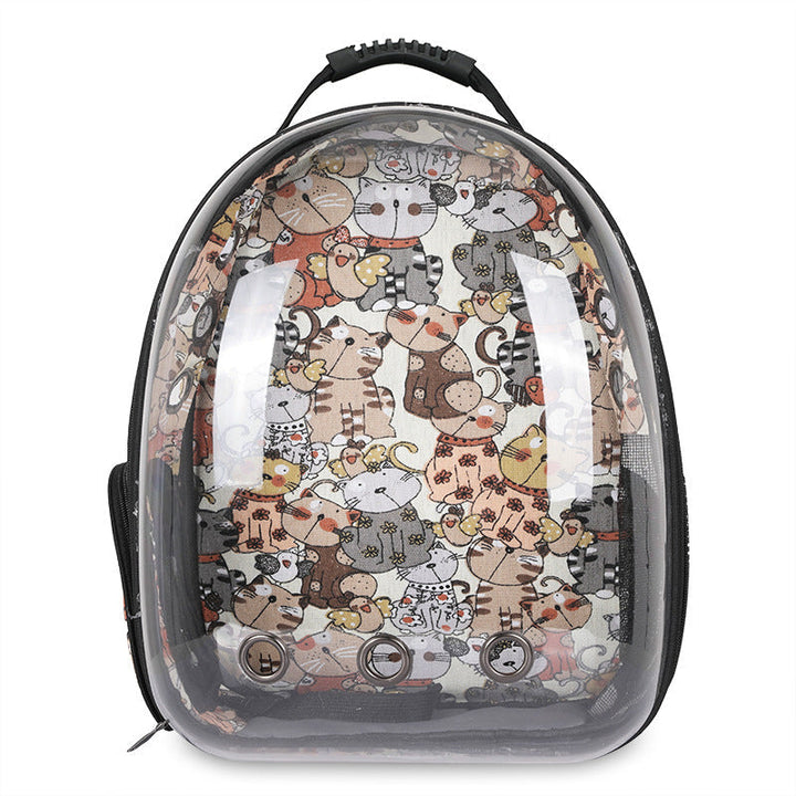 Foldable Pet Carrier Backpack – Ventilated Clear View Cats & Small Dogs