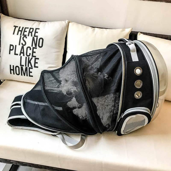 Foldable Pet Carrier Backpack – Ventilated Clear View Cats & Small Dogs