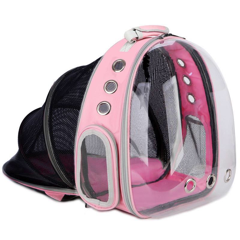 Foldable Pet Carrier Backpack – Ventilated Clear View Cats & Small Dogs