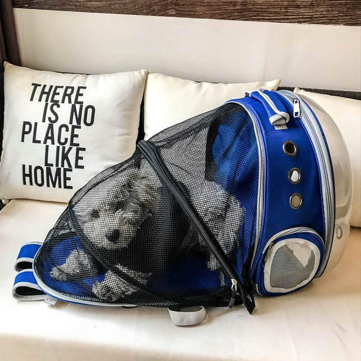 Foldable Pet Carrier Backpack – Ventilated Clear View Cats & Small Dogs