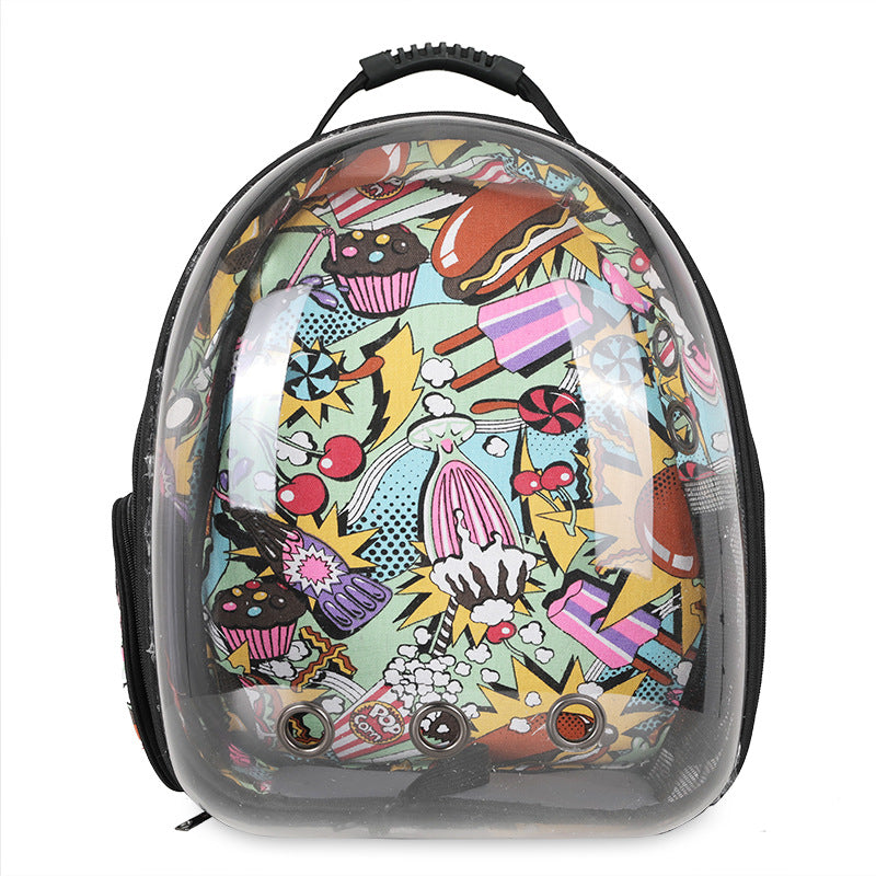 Foldable Pet Carrier Backpack – Ventilated Clear View Cats & Small Dogs