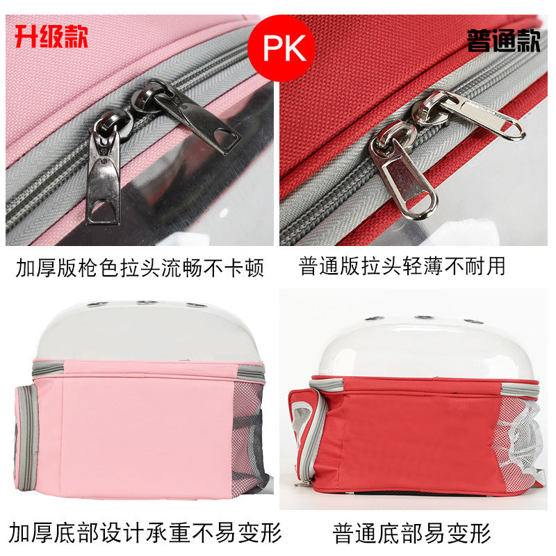 Foldable Pet Carrier Backpack – Ventilated Clear View Cats & Small Dogs