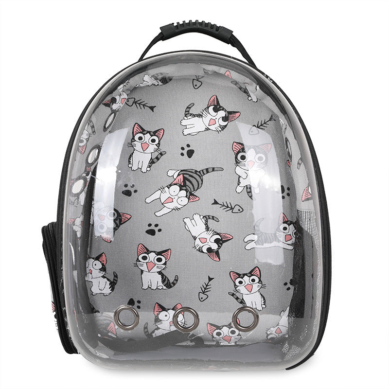 Foldable Pet Carrier Backpack – Ventilated Clear View Cats & Small Dogs