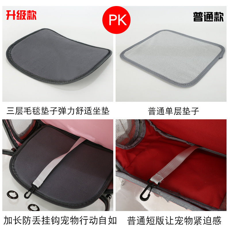 Foldable Pet Carrier Backpack – Ventilated Clear View Cats & Small Dogs