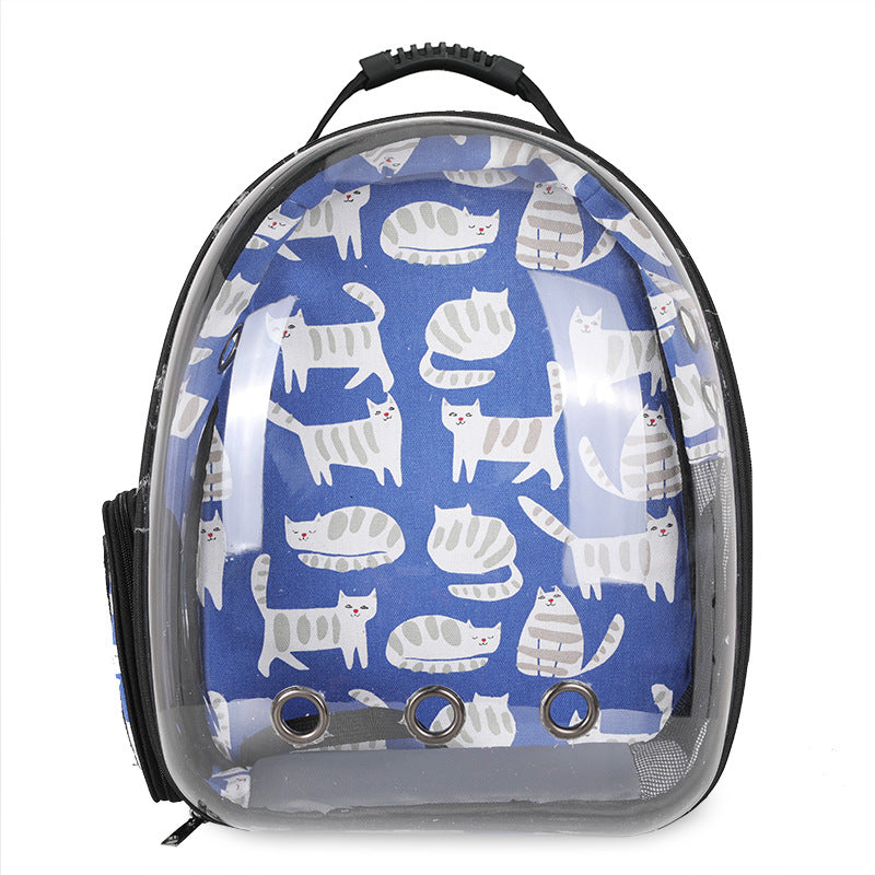 Foldable Pet Carrier Backpack – Ventilated Clear View Cats & Small Dogs