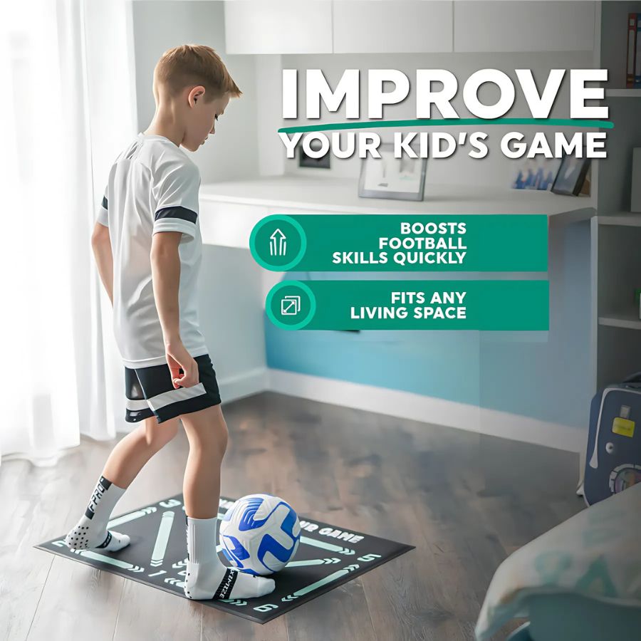 Youth Football Training Mat – Skills Program Video Guide & Anti-Slip