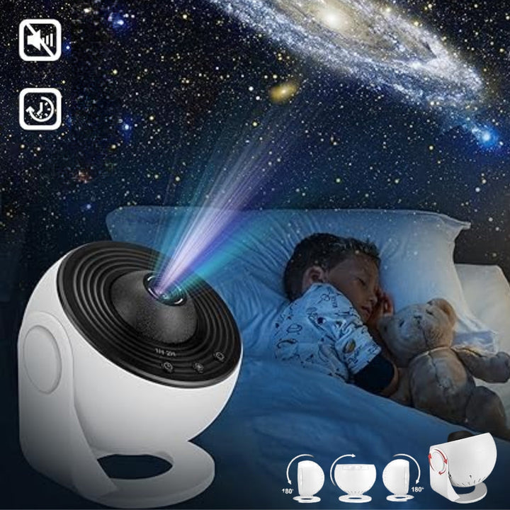 Galaxy Star Projector – 360° Rotation Night Sky Room Decor & LED