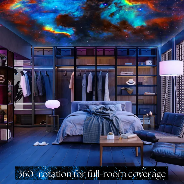 Galaxy Star Projector – 360° Rotation Night Sky Room Decor & LED