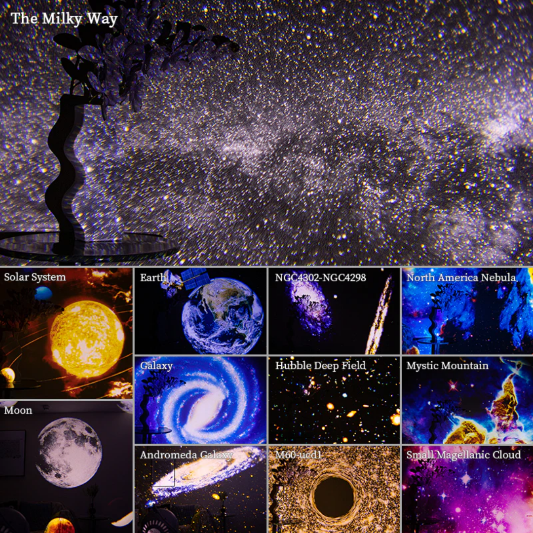 Galaxy Star Projector – 360° Rotation Night Sky Room Decor & LED