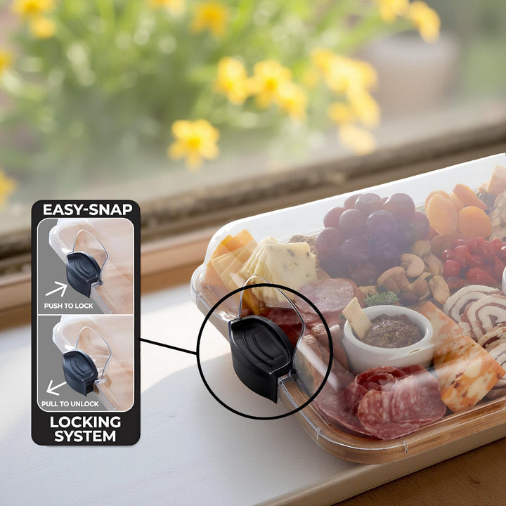 Bamboo Charcuterie Board – Cutting & Serving Tray with Lid