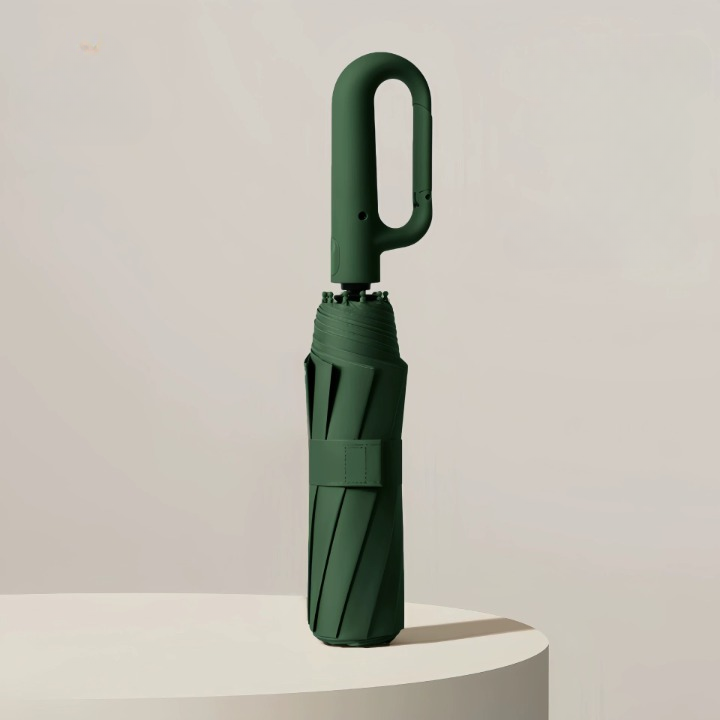 Windproof Auto Folding Umbrella – Reflective Strip Compact & UV Protection
