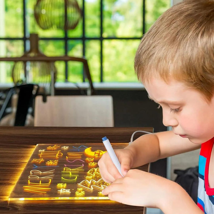 LED Drawing Board for Kids – Reusable Light-Up Writing Tablet