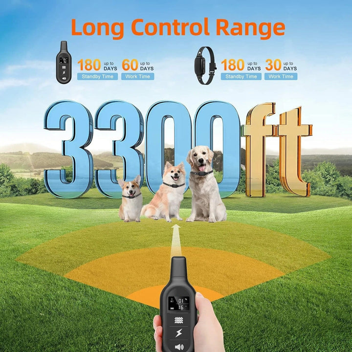 Dog Training E-Collar – 1000m Waterproof Rechargeable 3-Mode