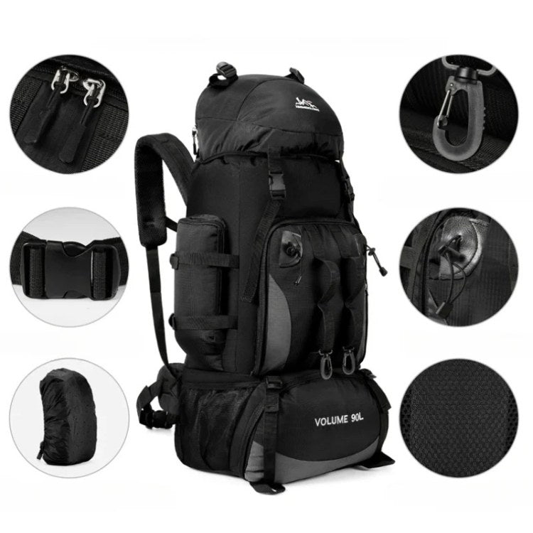Men's 90L Hiking Backpack – Waterproof Lightweight Durable & Rain Cover