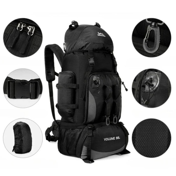 Men's 90L Hiking Backpack – Waterproof Lightweight Durable & Rain Cover