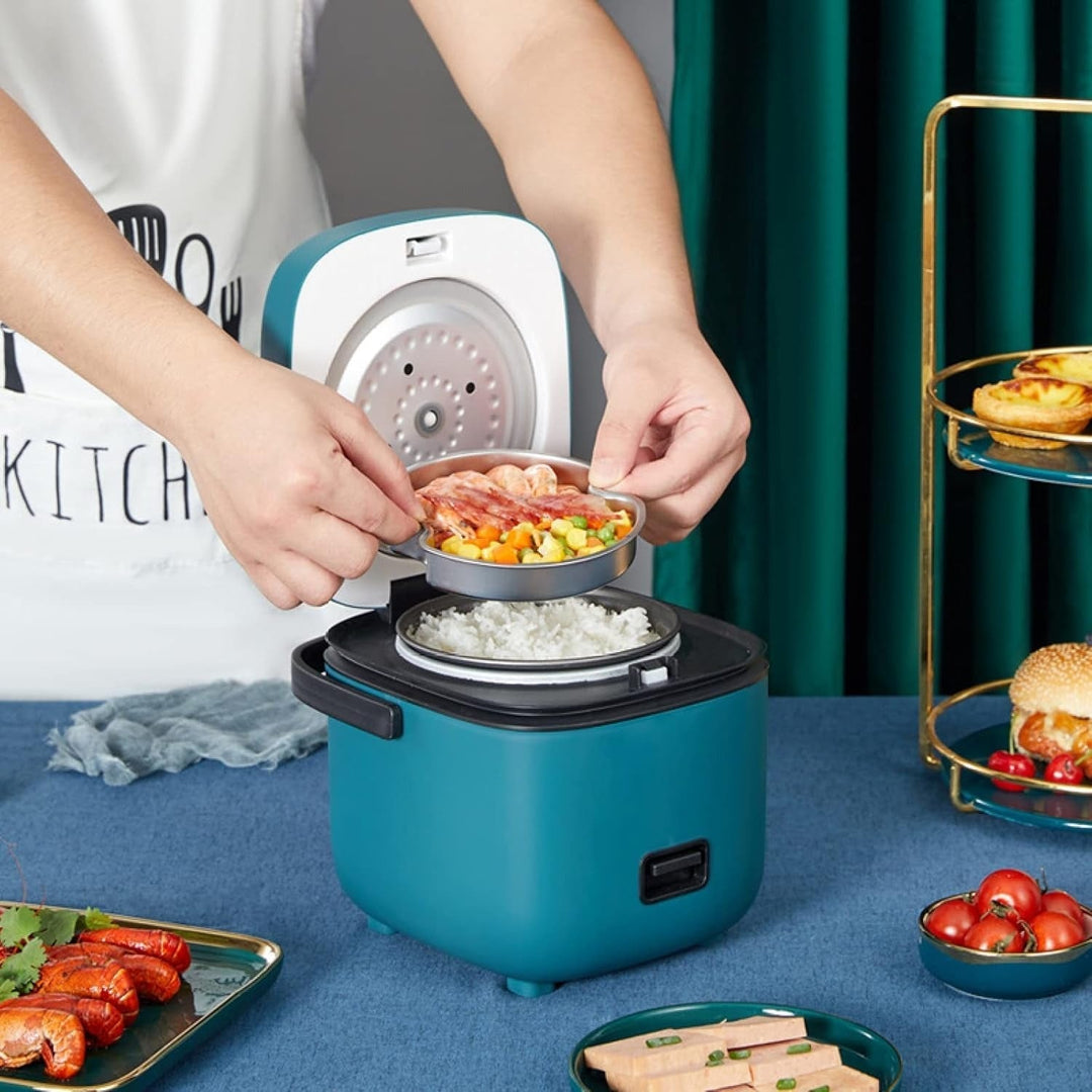 Mini Rice Cooker & Steamer – 1-2 Person Compact Multi-Function & Non-Stick