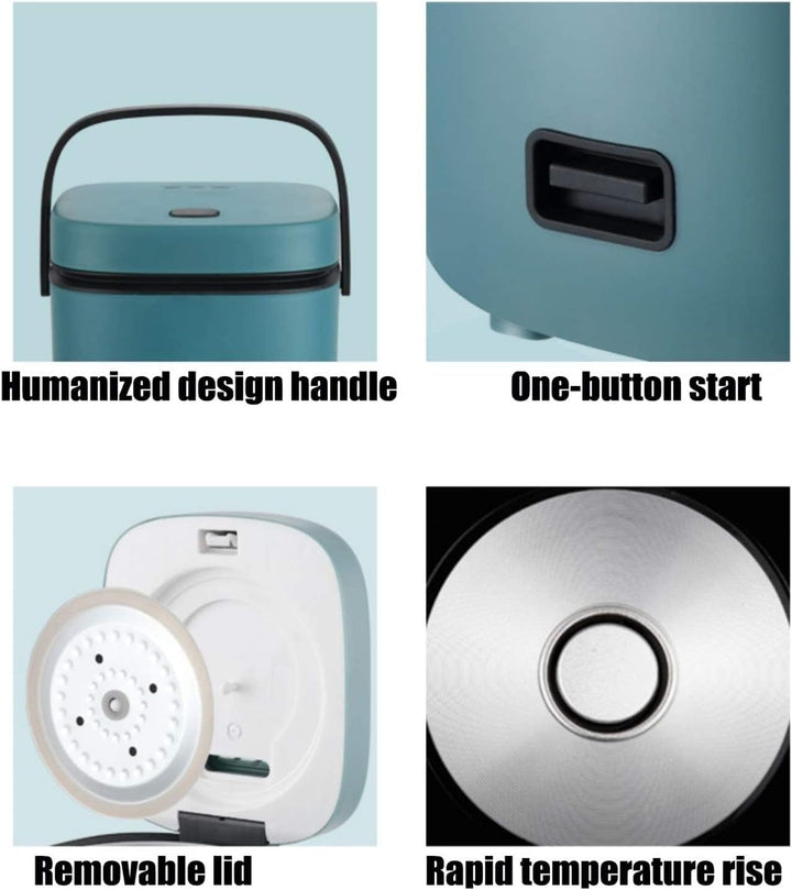 Mini Rice Cooker & Steamer – 1-2 Person Compact Multi-Function & Non-Stick