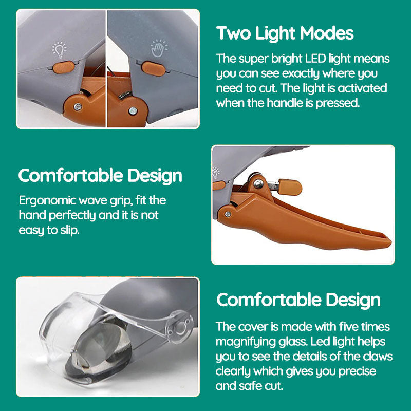 Pet Nail Clipper – LED Light Guided Stainless Steel Blade