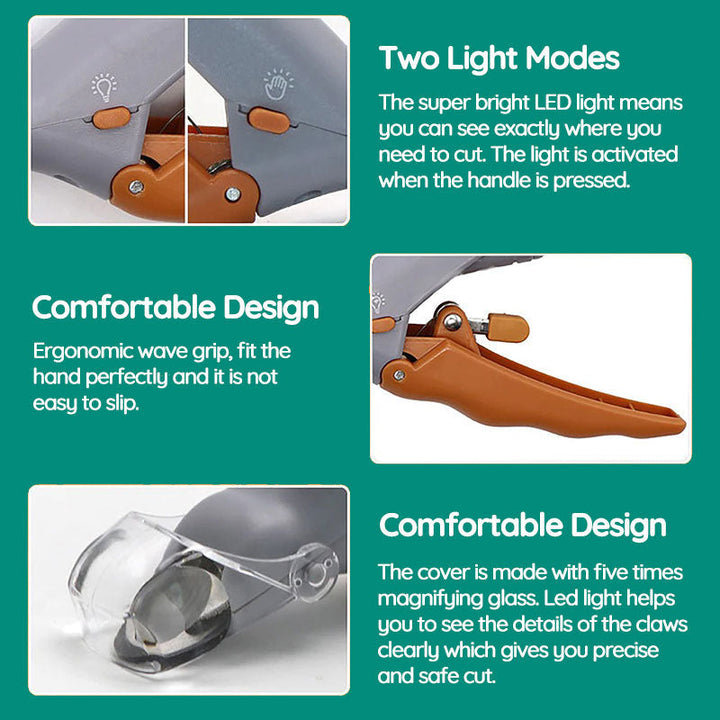 Pet Nail Clipper – LED Light Guided Stainless Steel Blade