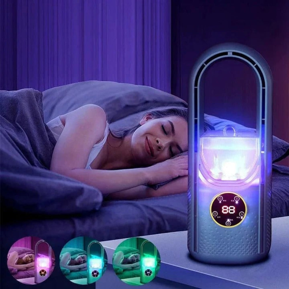 Portable Bladeless Air Conditioner – Quiet Compact & Sleep Mode Timer
