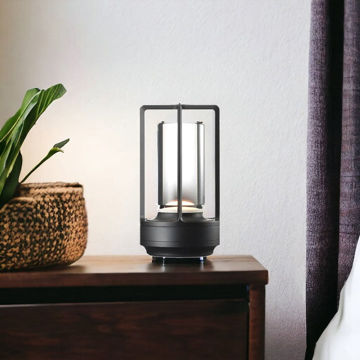 Cordless Nordic LED Table Lamp – Metal Touch Dimming & Rechargeable