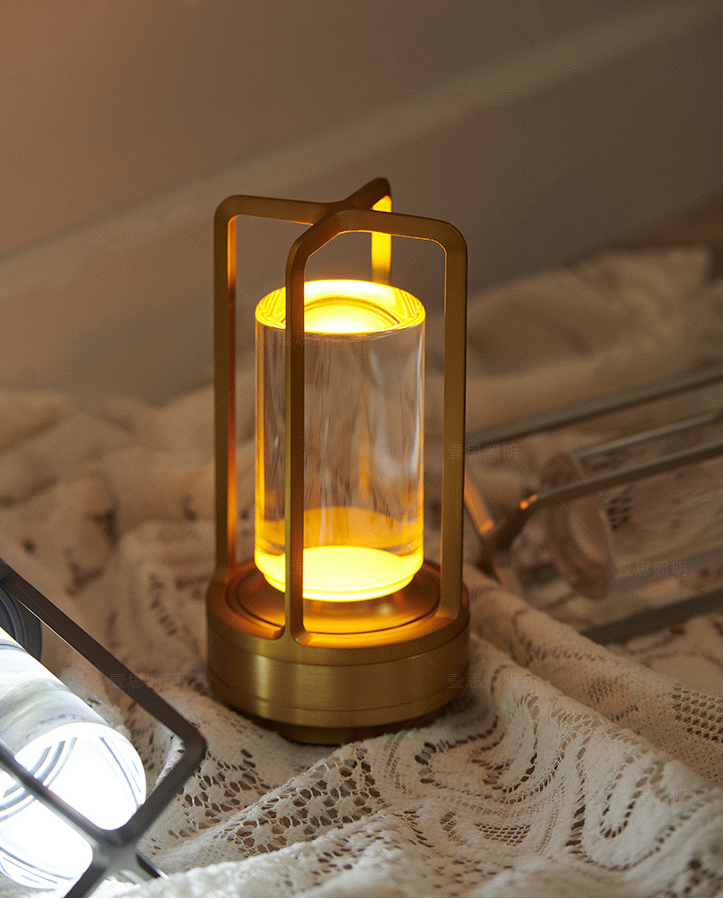 Cordless Nordic LED Table Lamp – Metal Touch Dimming & Rechargeable