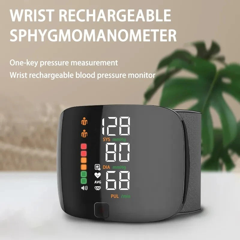 Wrist Blood Pressure Monitor – Smart Voice Alerts Digital & Portable
