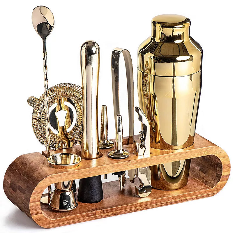 Cocktail Bar Kit – Metallic Mixology Set Bartender & Gift
