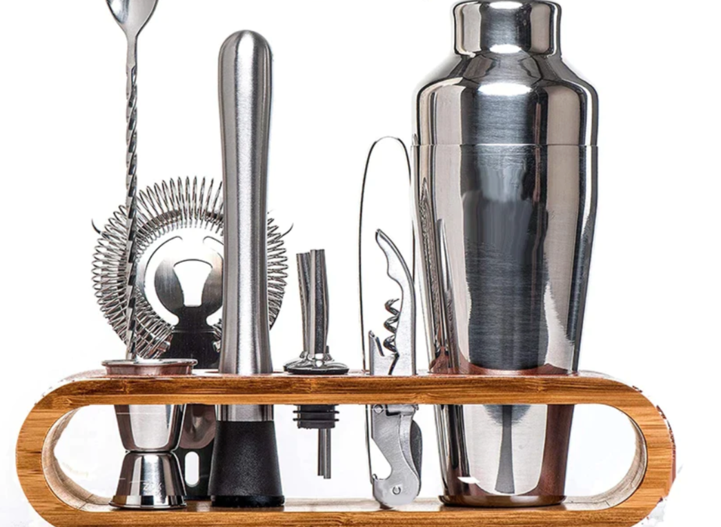 Cocktail Bar Kit – Metallic Mixology Set Bartender & Gift