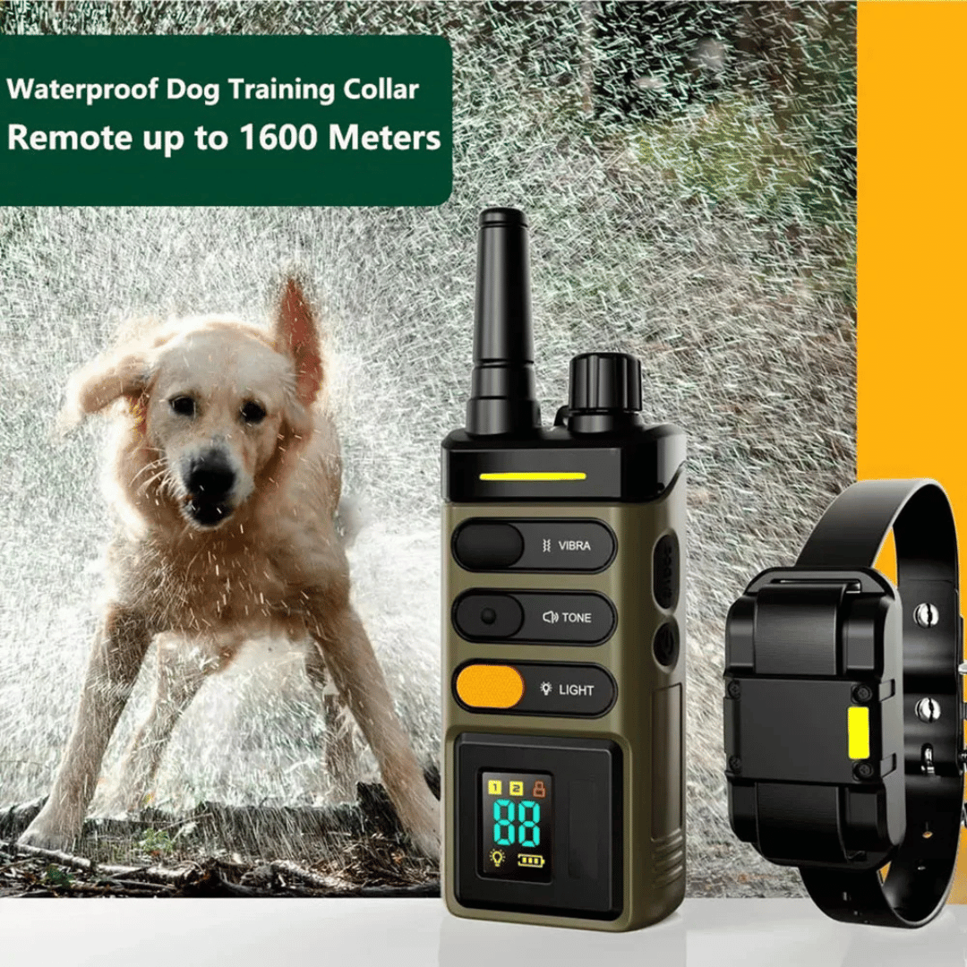 Dog Training Collar – 1 Mile Remote Range Large Dogs & Shock Vibration