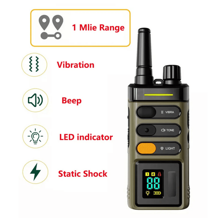 Dog Training Collar – 1 Mile Remote Range Large Dogs & Shock Vibration
