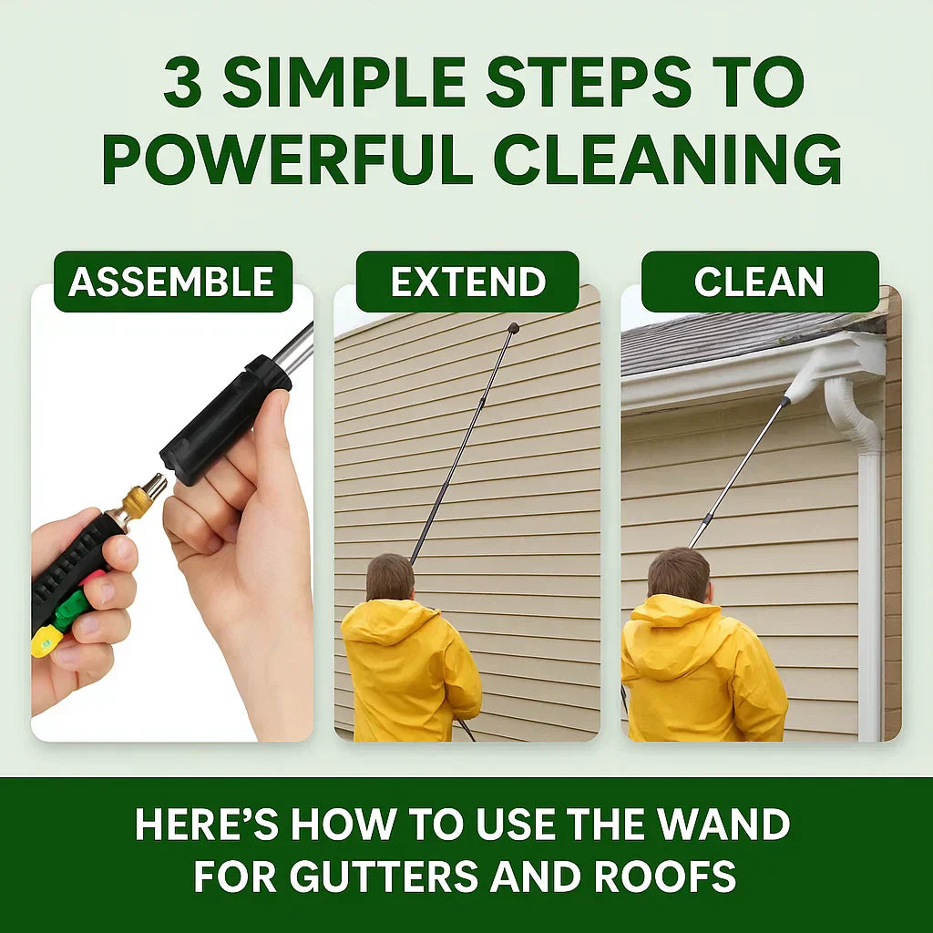Pressure Washer Wand – 4000 PSI Telescoping Gutter & Roof