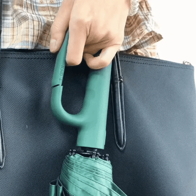 Windproof Auto Folding Umbrella – Reflective Strip Compact & UV Protection