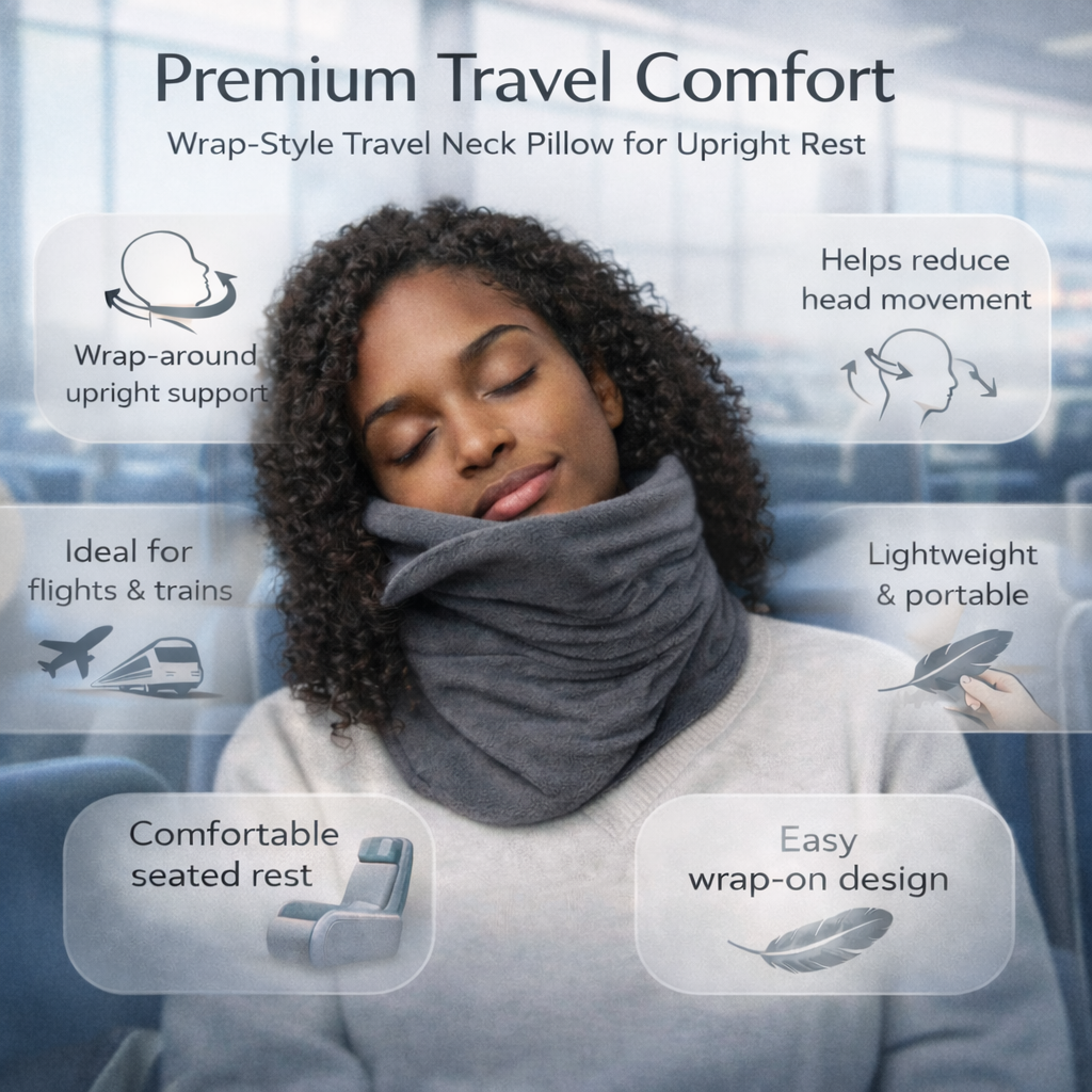 Travel Pillow Wrap Neck Support Upright Rest